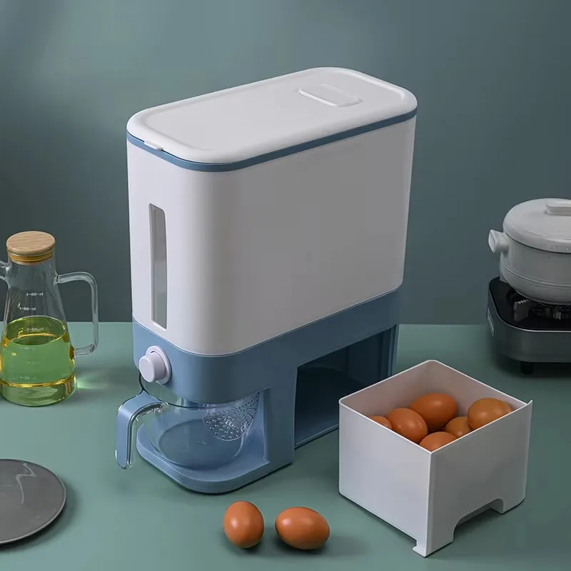 Dry food dispensers, grain dispensers, food storage containers, kitchen storage troughs, grain accessories, plastic containers