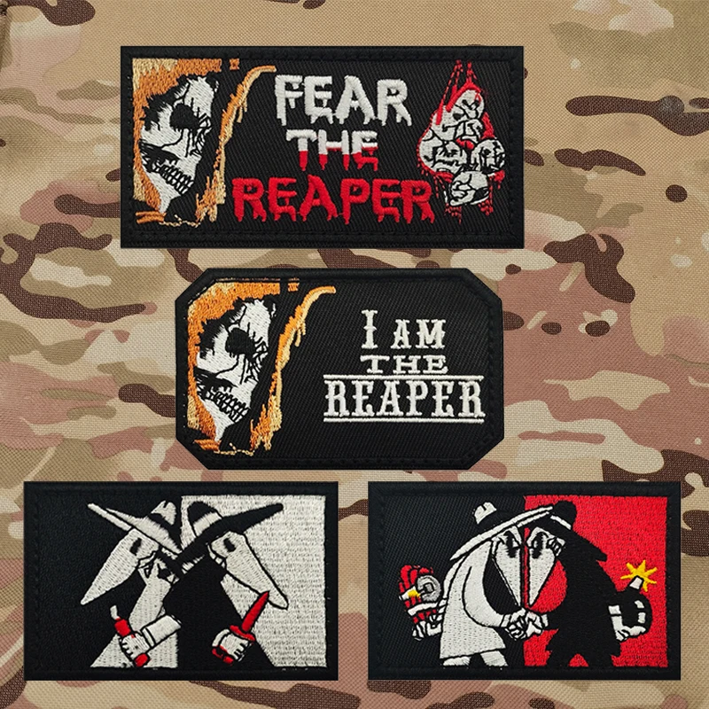 Fear The Reaper Embroidered Patch Spy vs Spy Games The Truth Is Only One Badge Tactical Stickers On Clothing With Hook And Loop