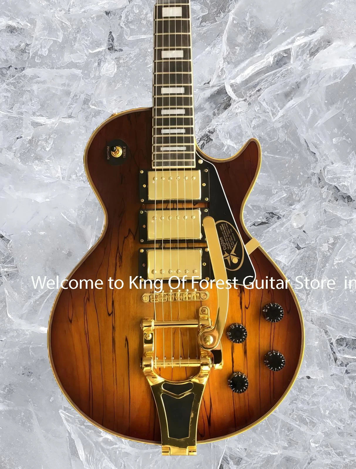 جيتار كهربائي كبير لموسيقى الجاز، جسم من خشب الخوخ، نمط عصري، موسيقى البوب، تكوين راقي 1478 #2