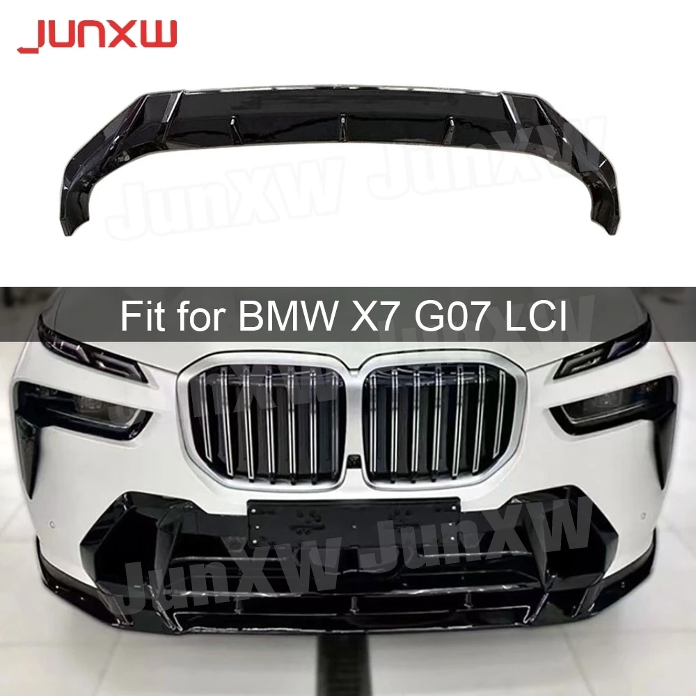 

ABS Three section Front Bumper Lip Spoiler Body Kits for BMW X7 G07 LCI Sport 2023+ Front Bumper Lip Chin Extension