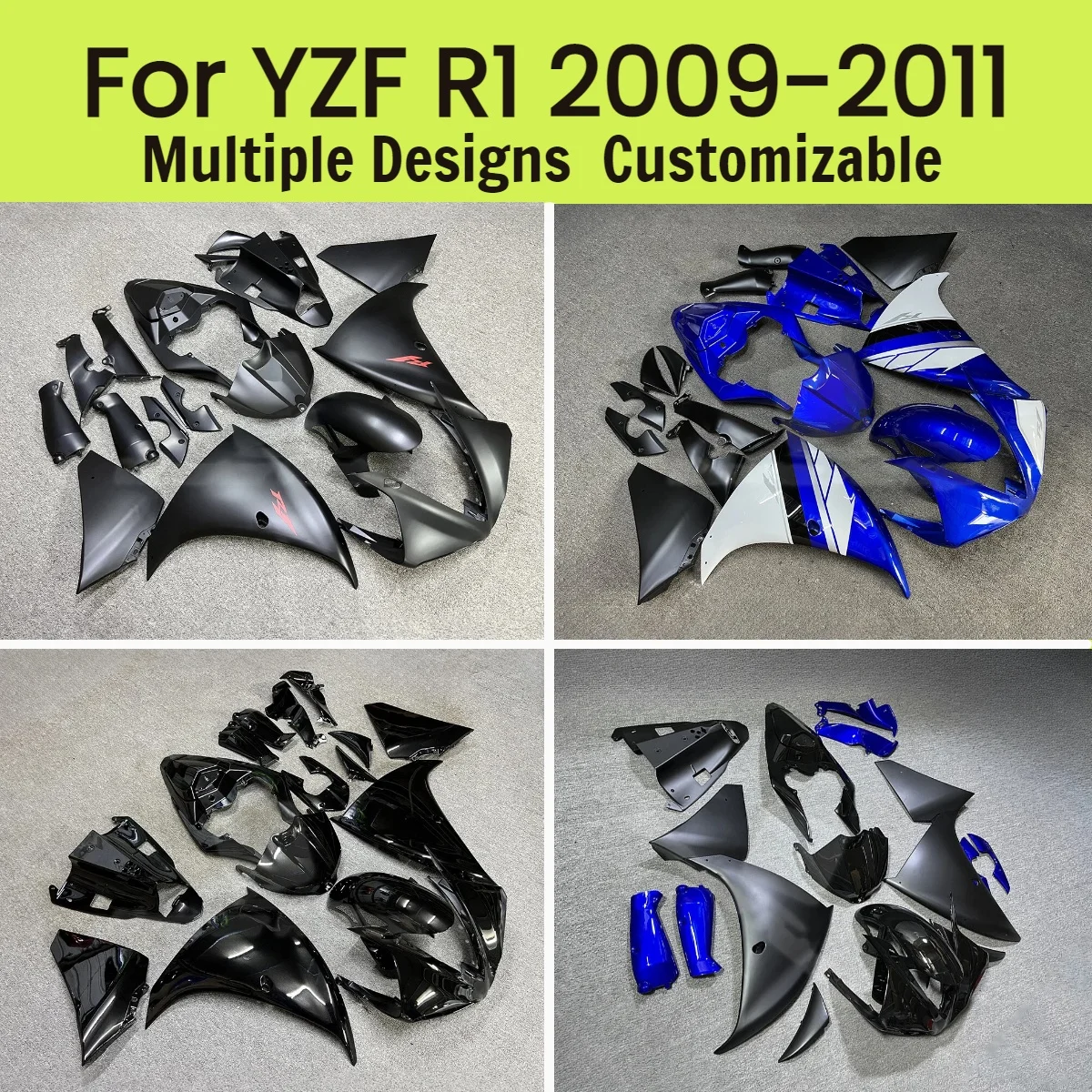 For YAMAHA YZFR1 2009 2010 2011 Rebuilding Fairing Kit YZF R1 09 10 11 Motorcycle Aftermarket Fairings ABS Injection