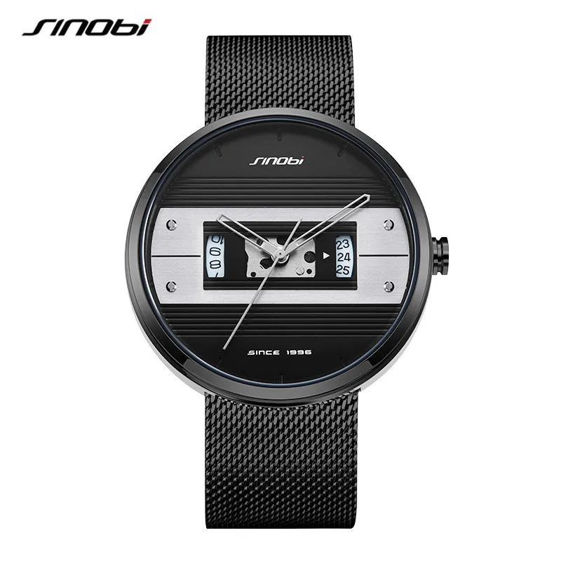 Sinobi Fashion Creative Men's Wrist Watch Waterproof Military Army Stainless Steel Male Clock Top Brand Luxury Man Sport Watches