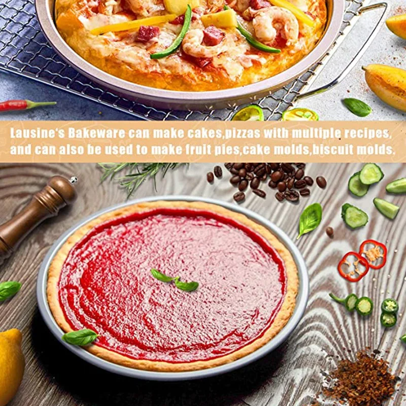 قالب منزلي مستدير غير لاصق ، مقلاة بيتزا ، مقلاة خبز بالفرن