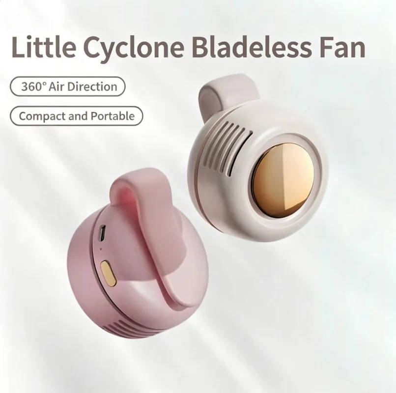 

2026 New Mirror Fan, Mini Portable Waist & Neck Hanging Bladeless Fan, Personal Small Cyclone Neck Fan