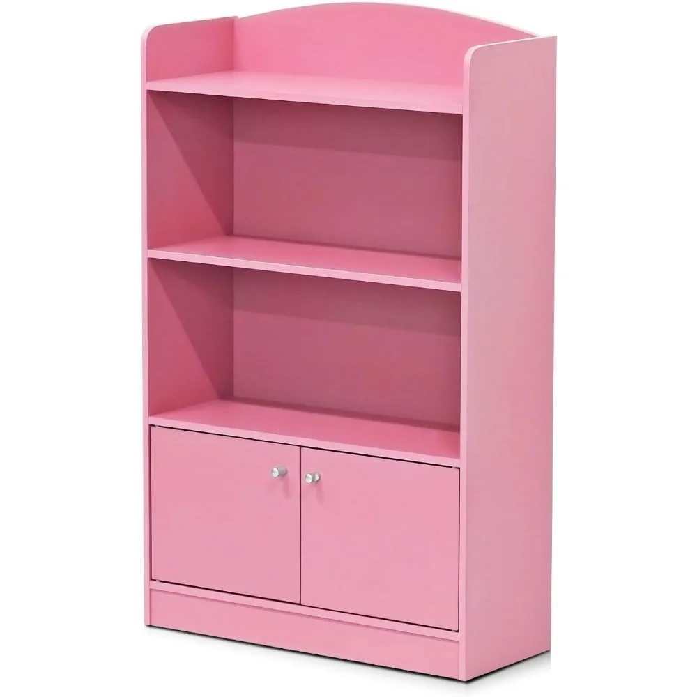 

Storage Shelf Bookshelf With Storage Cabinet 9.49D X 23.82W X 42.28H in Bookcase Pink Book Living Room Furniture Home