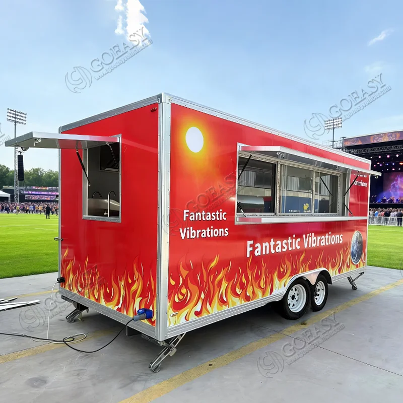 

Premium Mobile Coffee Trailer Food Truck Concession Stand Fast Food Cart Fully Equipped