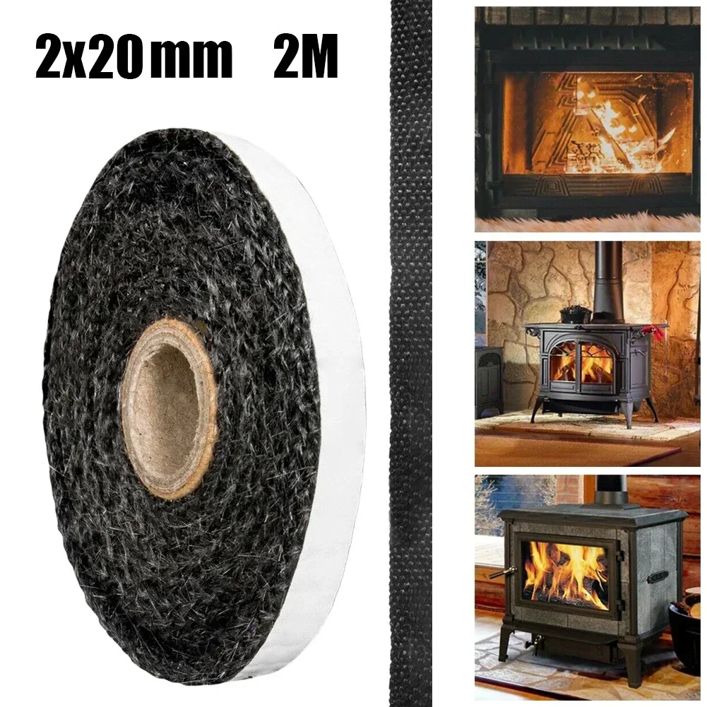 Easily Installed Flat Stove Glass Rope Seal Lightweight Design at Dimensions of Width 20 mm and Thickness of 2 mm