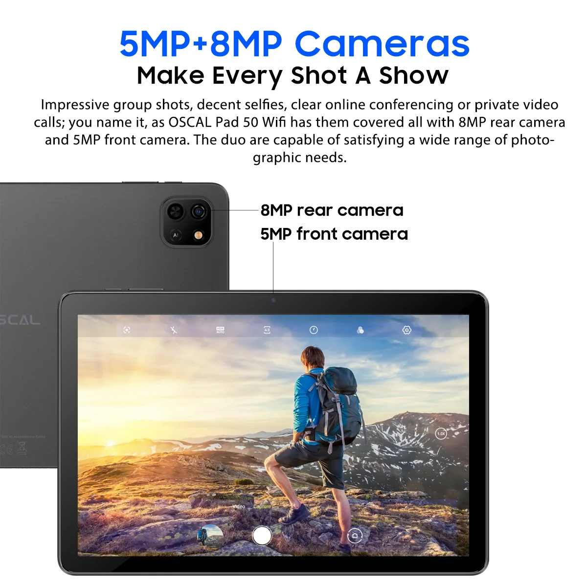 แท็บเล็ต Blackview Oscal Pad50 WIFI ขนาด 10.1 นิ้ว หน้าจอ HD 800*1280 แบตเตอรี่ 5100mAh ใช้งานได้นาน ซีพียู A133P ระบบปฏิบัติการ Android