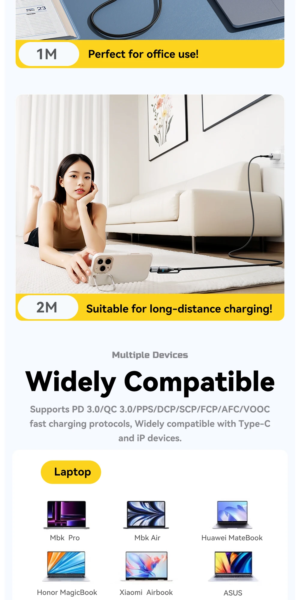 Essager 4-in-1 Typ-C-zu-Typ-C-Kabel 100W PD Schnellladekabel USB Typ-C-Kabel für iPhone 16 15 14 Pro iPad Samsung Xiaomi 15 – Detail 10