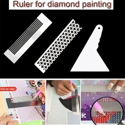 Regla de pintura de diamante de acero inoxidable de baja viscosidad, herramientas de fijación, Corrector de ajuste de bordado de diamantes, accesorios de asistencia para manualidades