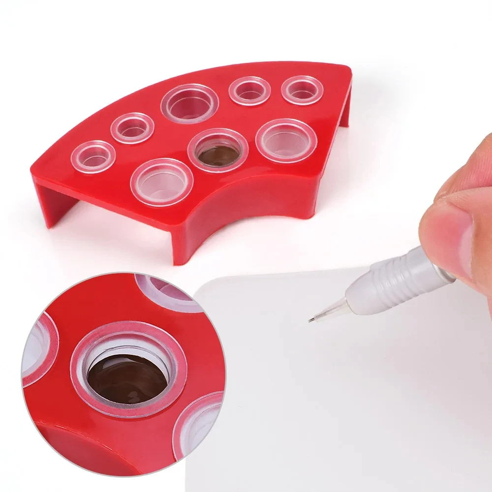 8 Holes Tattoo Ink Cup Holder Stand Makeup Accessories Random Color Trailer Supplies Tatoo Tool Pigment Brack Container