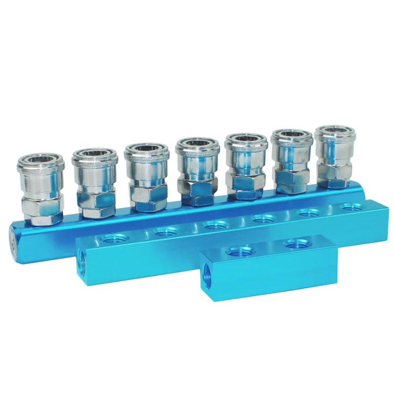 Compressor Fittings 1/4 Quick Connector Air Gas Distributor Pneumatic Fitting C Type Coupler Manifold Multi Splitter Pump Tool