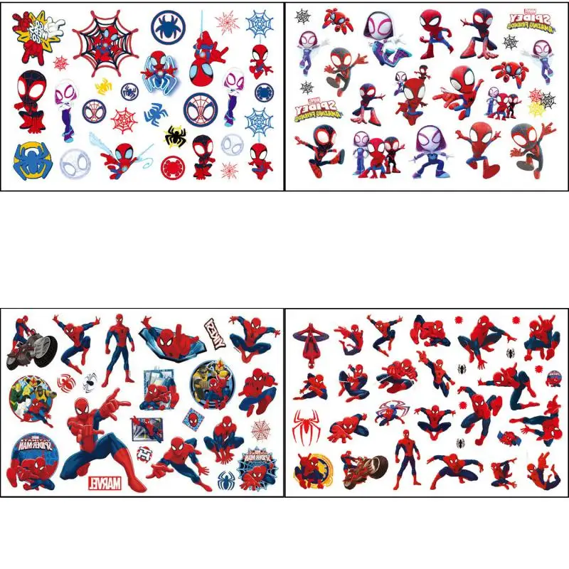 4Pcs/set New Marvel Cartoon Spiderman Temporary Tattoo Stickers Waterproof Tattoo For Funny Birthday Party Gift