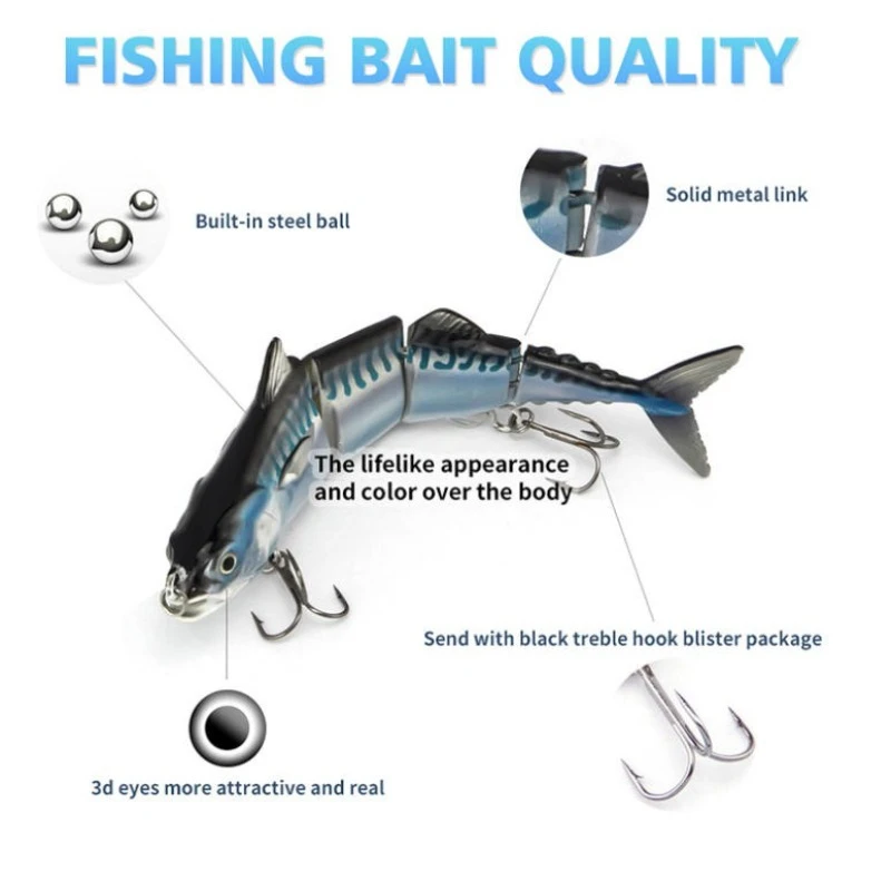150mm Four Section Roadbait, Four Section Fishing Simulation Fake Bait, Freshwater Sea Fishing Bait Hard Bait Roadbait
