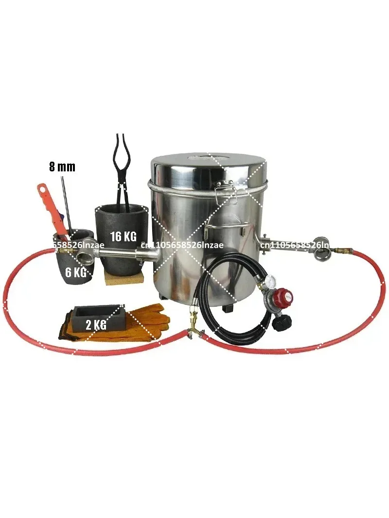 16 KG Large Metal Melting Furnace Kit 2642°F / 1450°C Propane Forge Dual Burner with 2 Crucibles Foundry Home Kiln Casting Tools