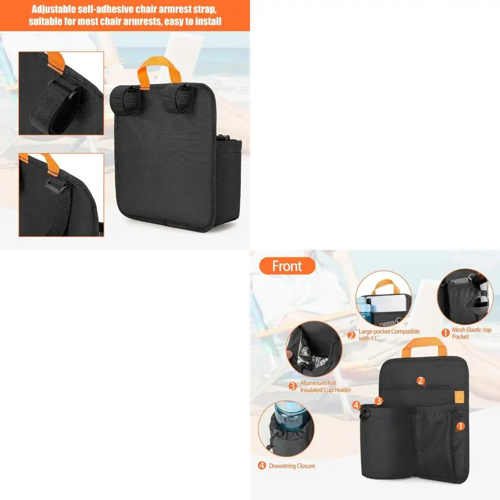  Practical Outdoor Chair Side Holder With Reinforced Cup Slot And defended Sections For Items And Small Objects