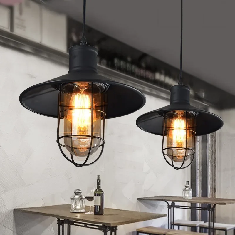 loft american industrial estilo restaurante lampadas lustre retro bar criativo simples loja de roupas armazem lustre de gaiola 01