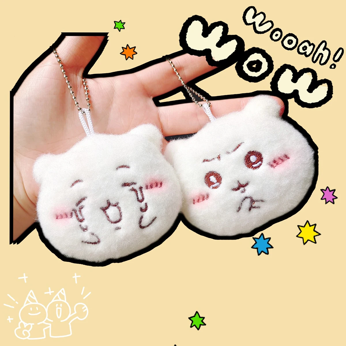 New Cute Plush Cartoon Chikawas Squeak Doll Keychains Pendant Girl Heart Backpack Pendant Super Cute Keyring Jewelry Gifts N853