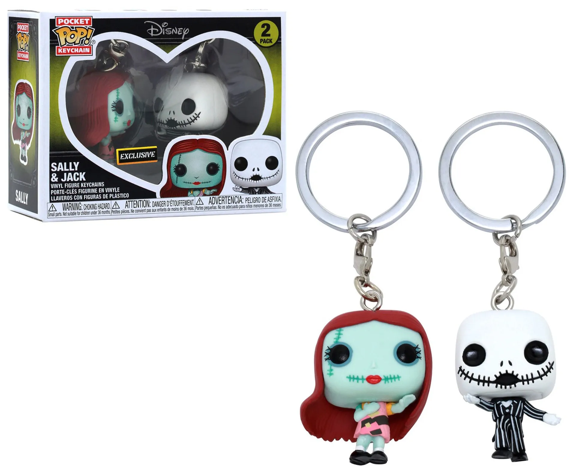 Funko POP DISNEY 2 Pack the Nightmare before Christmas Sally & Jack Vinyl Figure Pocket Pop Keychain Collection Model Toys - Image 5