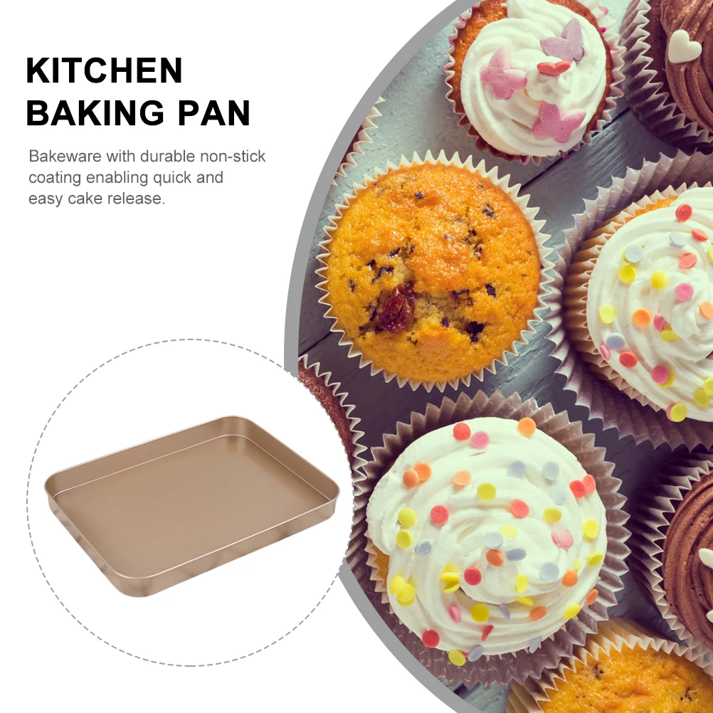 

2pcs Rectangular Baking Pan 10 Inch Carbon Steel Non-Stick Cake Pan For Roasting Chicken Steak Cookies Bakeware Kitchen