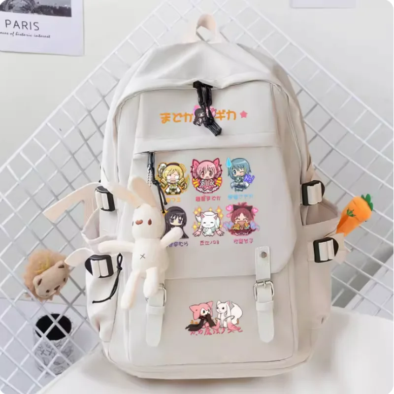 Puella Magi Madoka Magica Schoolbag Backpack High-capacity Pu Belt Computer Casual Shoulder Bag Student Messenger Bag 658