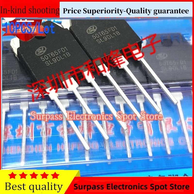 10PCS/Lot 50T65FD1  SGT50T65FD1PN  IGBT 50A 650V TO-3P  Import Original And New 100%Test