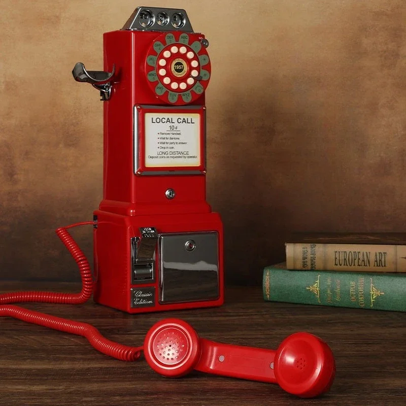 Retro Decorative Telephones Vintage Wall Hanging Phone Storage Photo Old Telephone Bedroom Wired Decoration Phones Vintage Decor
