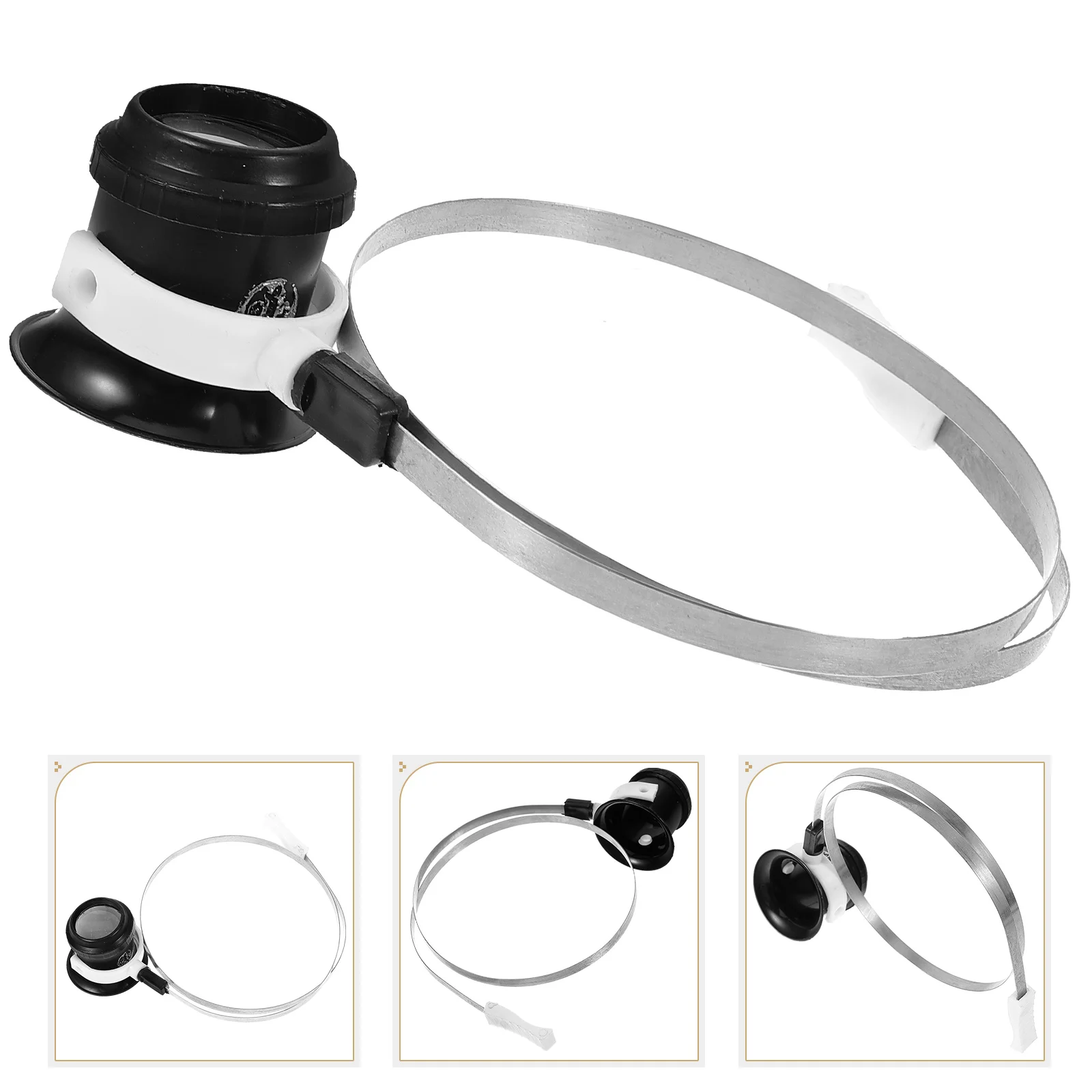 

5x Watch Repair Loupe Eyecup Magnifying Glass Wire Ring Headband Portable Acrylic Jewelry Loupes Eyeglass Kit Head Magnifier