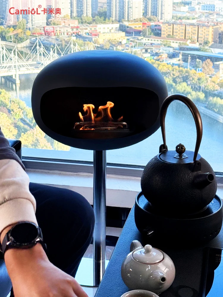 طبق طائر خارجي من الأرض إلى السقف لتزيين مدفأة النار الحقيقية