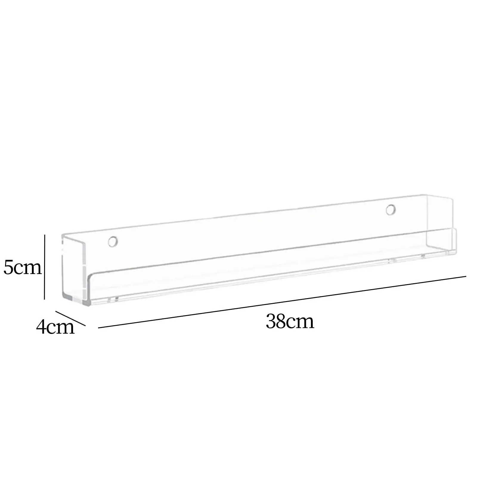 Acrylic Nail Polish Rack Wall Mounted with High Sides Anti Slip Transparent Multipurpose Salon Nail Supplies Display Stand