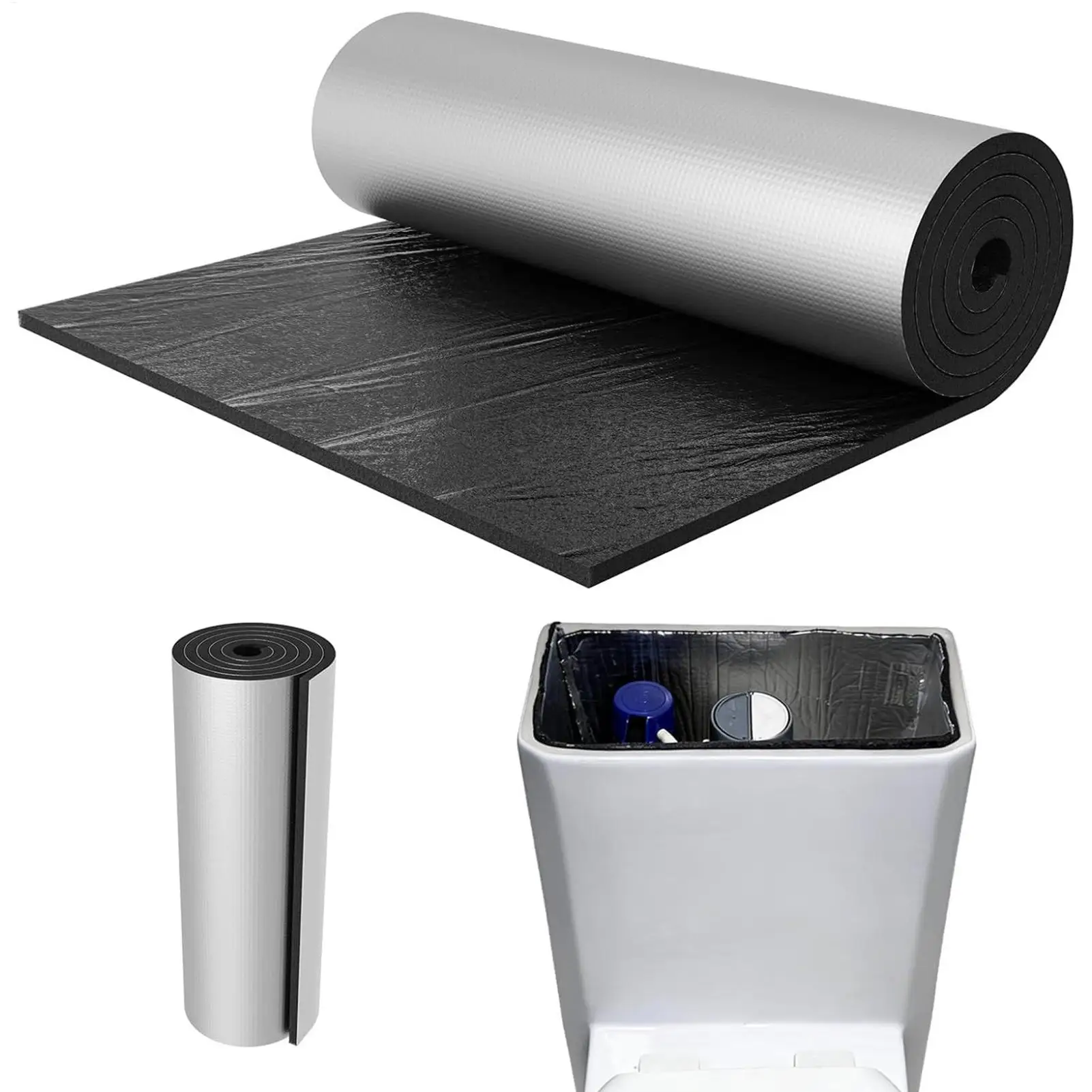 Isolierfolie für Toilettentank, Frostschutzfolie für Tankrohre, selbstklebendes Anti-Kondensations-Set für Toiletten, für Badewanne, Dusche, Waschbecken