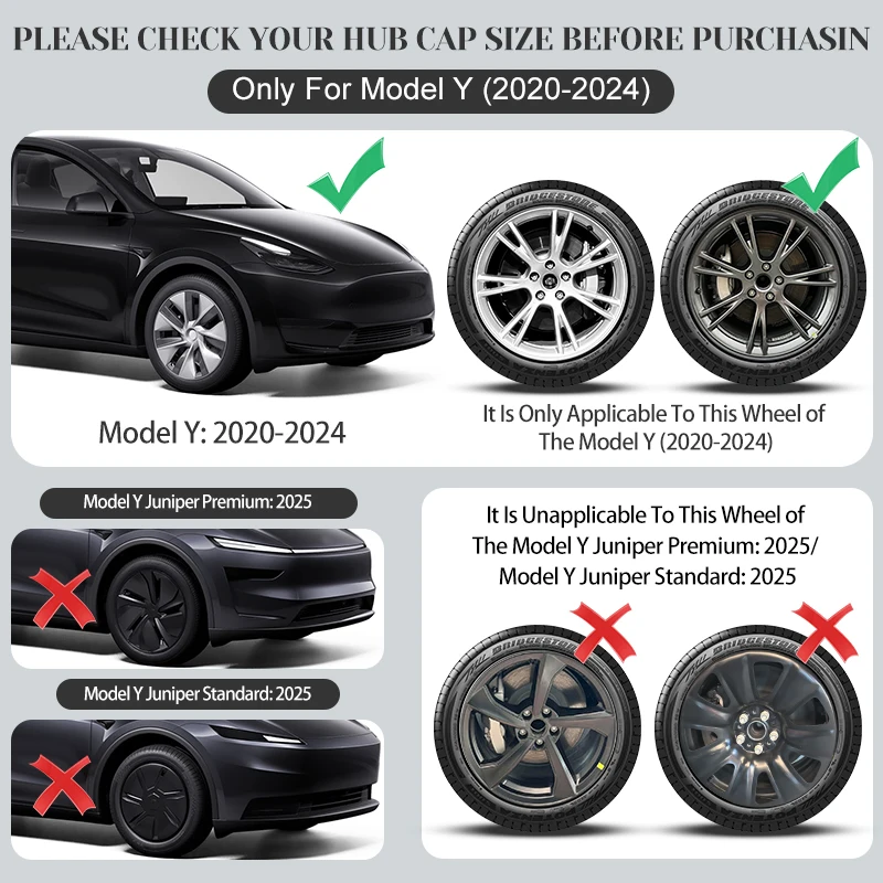 4 pièces pour Tesla modèle Y 2020-2024 couverture de roue de Style sportif 19 pouces remplacement de voiture capuchon de moyeu Automobile jante complète accessoires de voiture