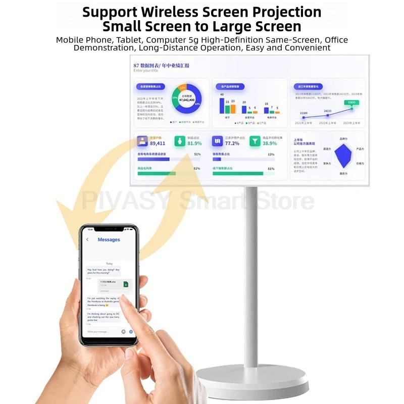 Popular pantalla táctil inteligente de 21,5 pulgadas Android 12 para gimnasio, juegos, TV inteligente portátil en vivo, Monitor móvil para conferencias al aire libre