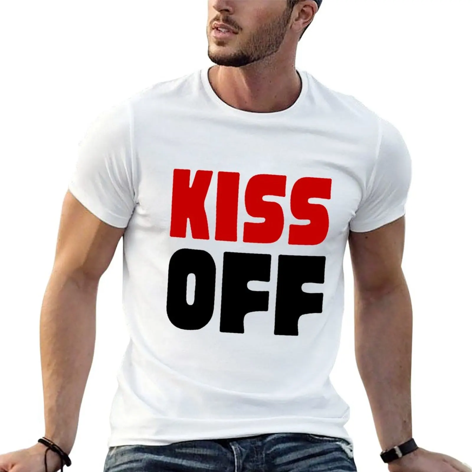 

Kiss Off T-Shirt man t shirt graphic t shirt man casual T-Shirt