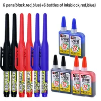 Lot 45mm Waterproof Long Head Nib Deep Hole Markers Pen Tile Carpenter Pen Multi-purpose for Woodworking Black/Blue/Red Ink