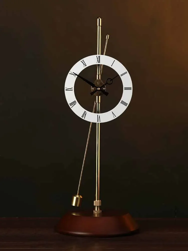 Desktop Aerodynamic Clock, Invisible Home Decor, Desk Pendulum Clock, Solid Wood, Silent Clock, Decoration Clock