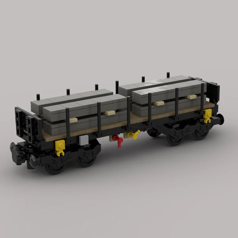 NEW 252PCS MOC city industrial German railways Flat freight wagon trains model DIY creative ideas ChildToy Gift technologyBlocks