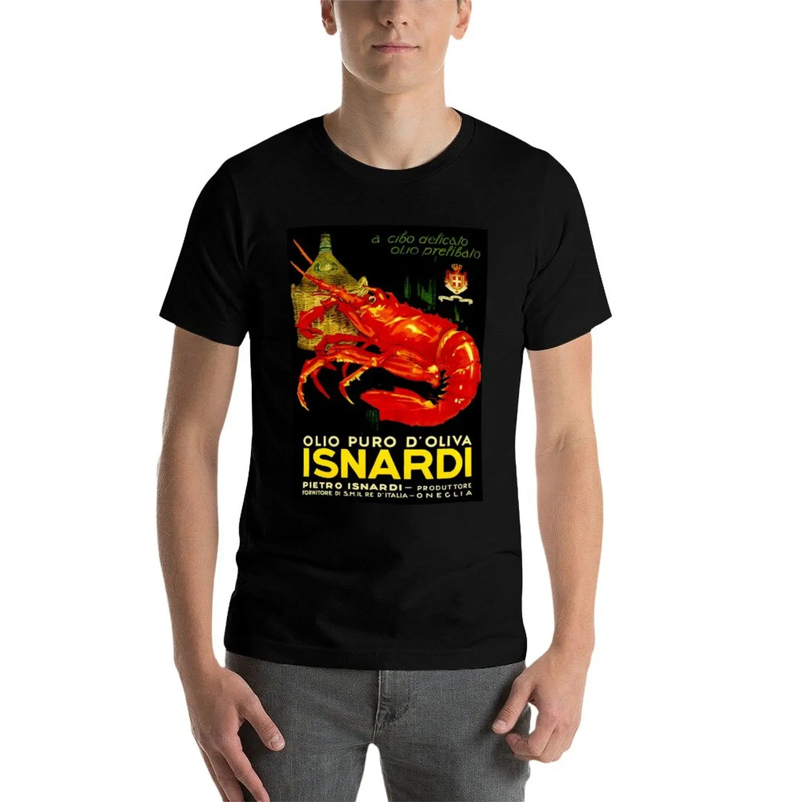ISNARDI: Camiseta con estampado publicitario de aceite de oliva Vintage, camisetas para hombre, camisetas divertidas de algodón de anime, camiseta de gran tamaño