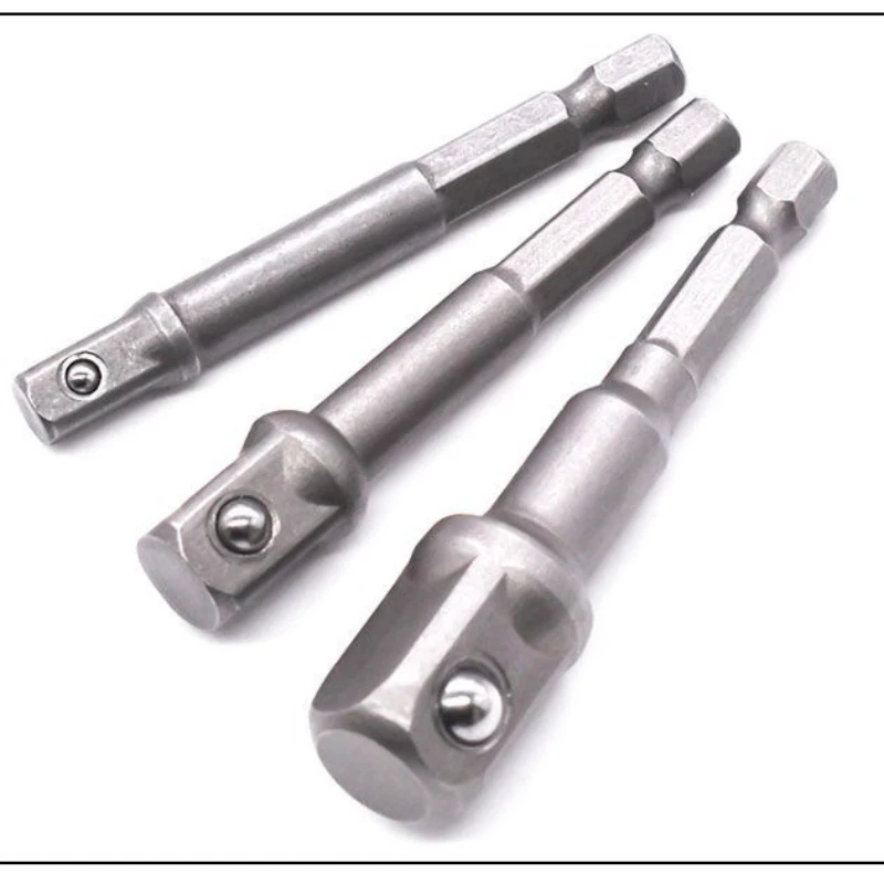 Drill Socket Adapter Kit Impact Drill Extension Bit Socket Adapter Kit 1/4'' 3/8'' 1/2'' Square Head 1/4'' Hex Shank Drill Tools