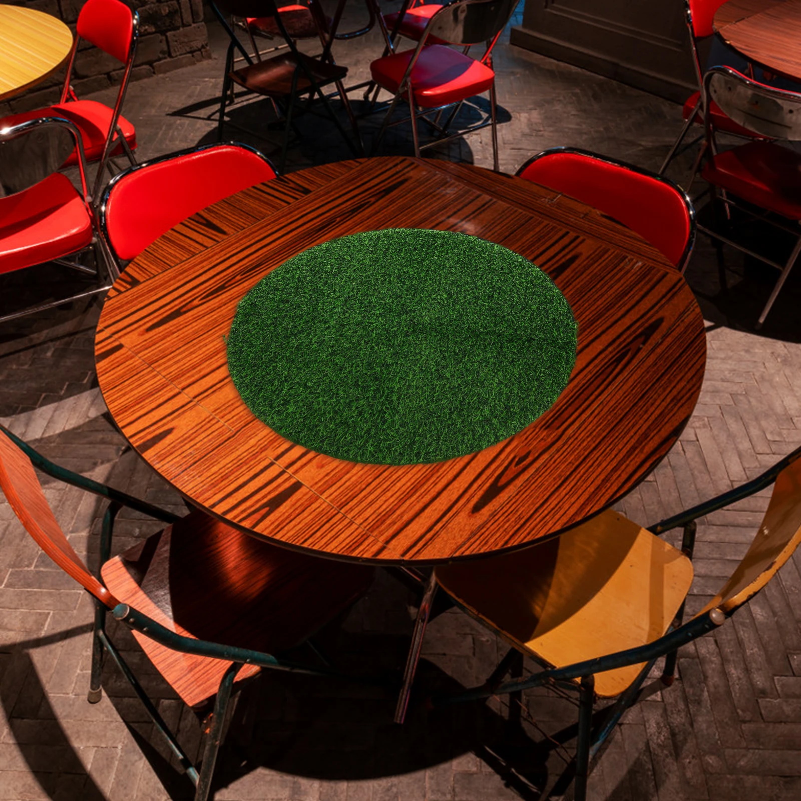 

Artificial Grass Table Mat 50CM Round PVC Runner Green Dining Accessories Outdoor Table Decor Simulated Grass