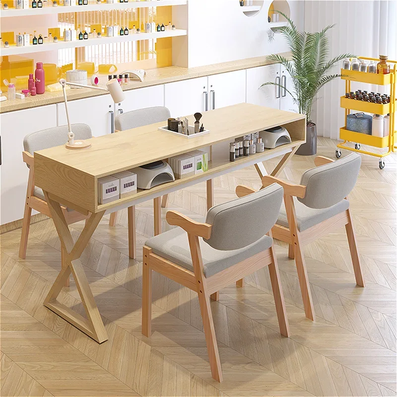 

Italian Wood Nail Tables Iron Art Minimalism Manicure Storage Nail Tables Japanese Reception Desks Salon Furniture Maniküre FYMT