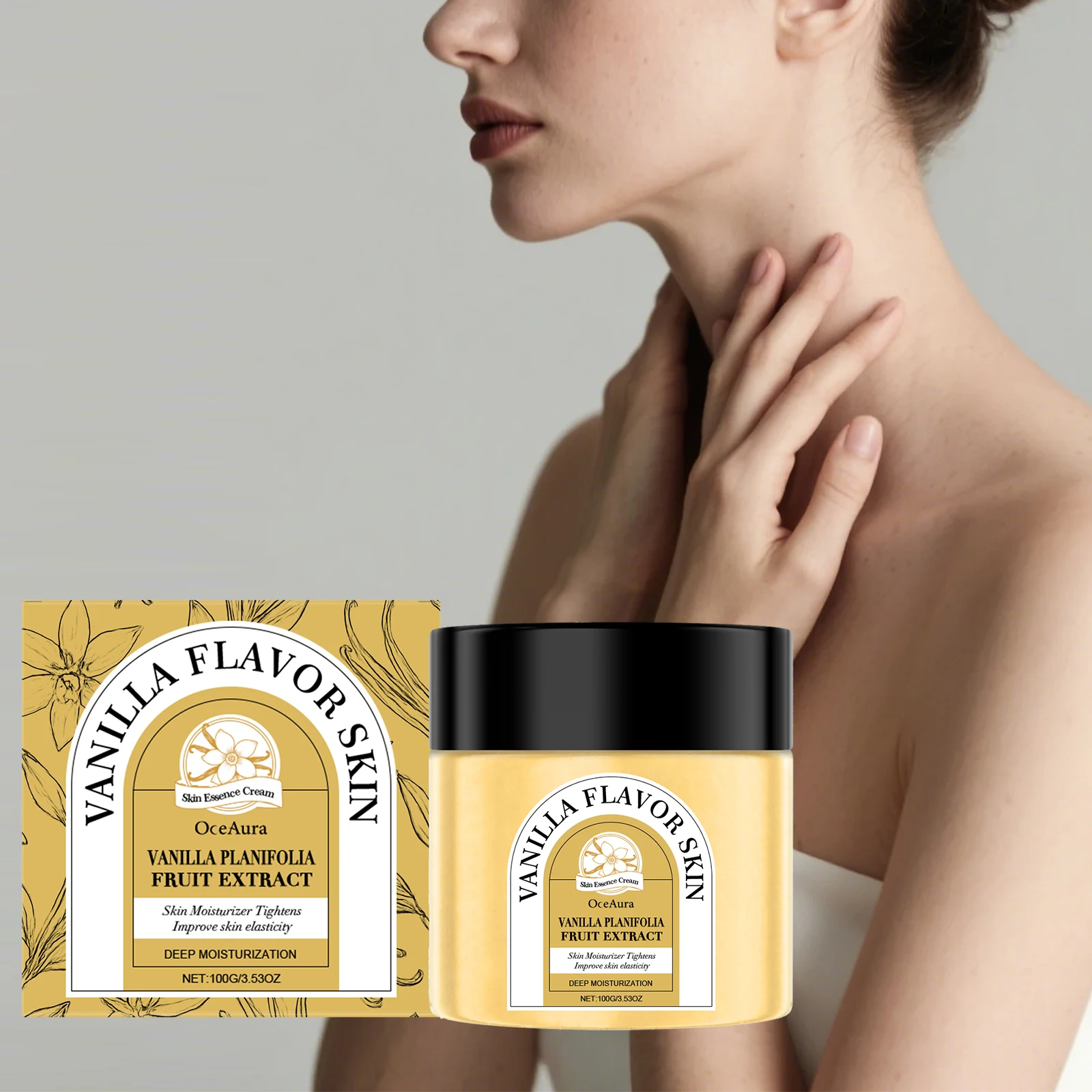 Nourishing Body Cream with Vanilla Extract Shea Butter Dry Skin Deep Moisturizing Firming Lotion Soft Smooth Skin Long Lasting