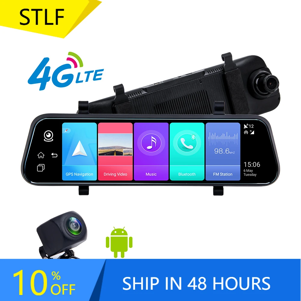 

STLF2025 New 9.66inch Dual Lens HD1080P 4g Android 8.1 Mirrorss Car Dvr with WIFI GPS Tracking Remote on Phone 4g Car Camerass