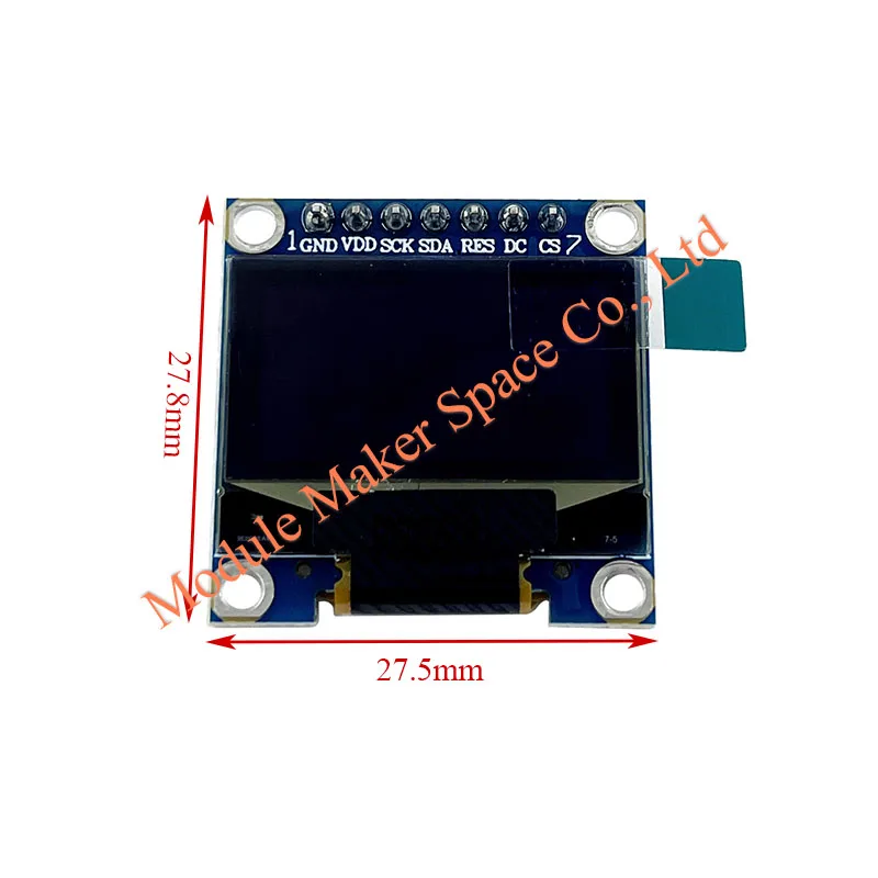 0.96" OLED Display Module 128x64 SSD1306 - 7-Pin SPI/I2C Interface Compatible with Arduino 51 MSP420 STIM32 SCR