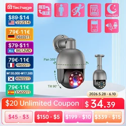 Techage 4K 8MP 5MP IP Camera Red-Blue Light Alert Human Detection Night Vision POE Security Protection Video Surveillance Camera