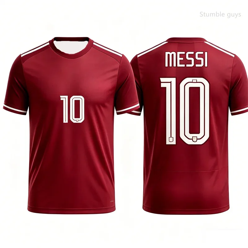 Sommer Herren Klassisches Messi 10 Fußball-T-Shirt Kurzarm-Trikot Modische Übergroße Trainingskleidung Oberteile Kinderkleidung Jungen