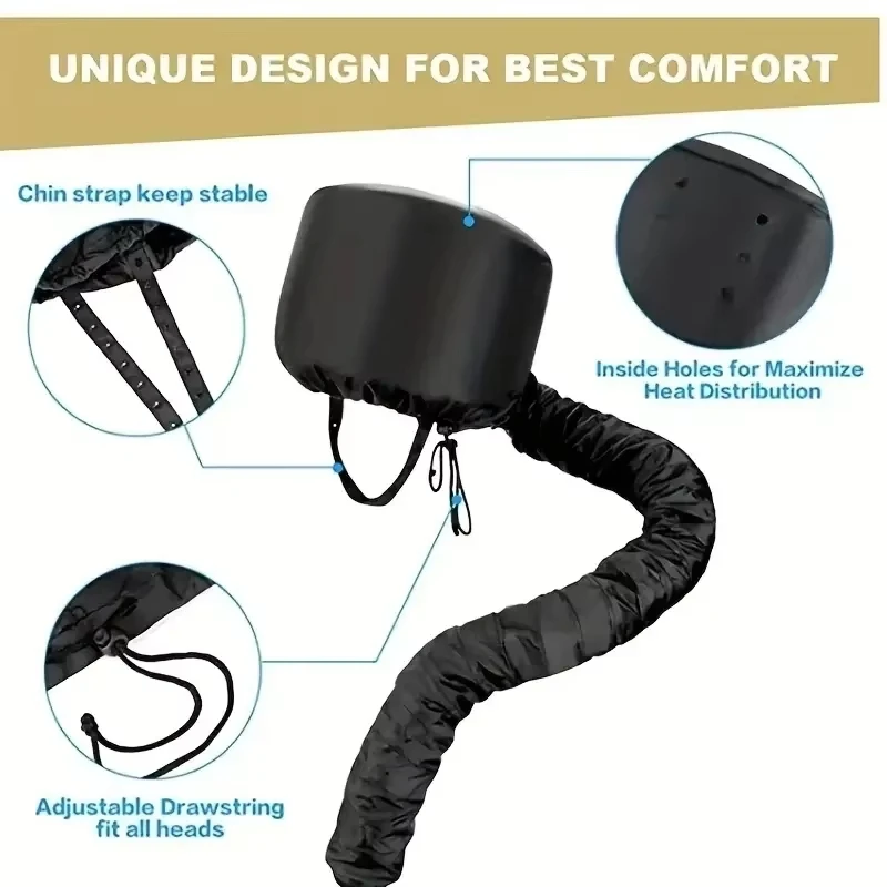 Soins capillaires à domicile sans effort, Bonnet à air chaud pour un séchage et un coiffage rapides, Portable, économe en énergie, tous les Types de cheveux, 1 pièce