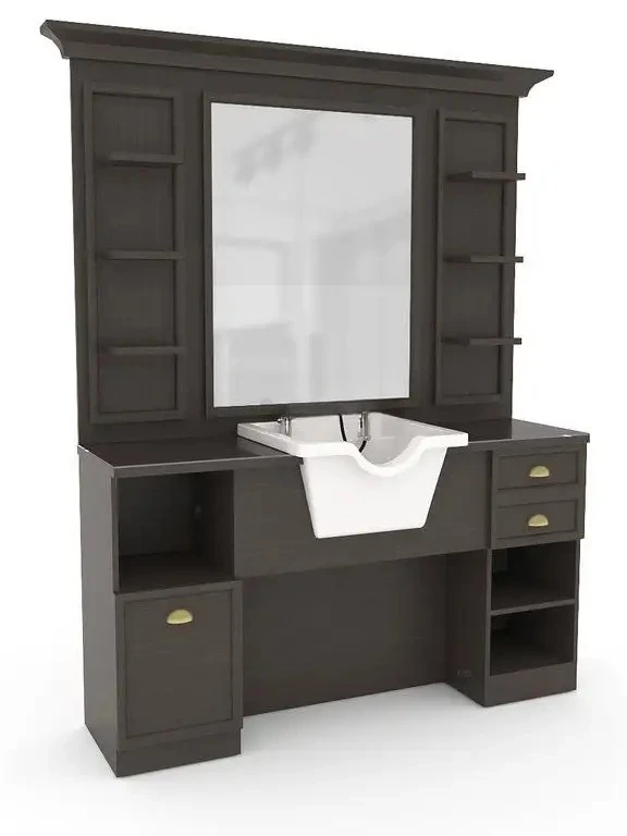 Square Hair Salon Mirror Station Barber Shop Mirror Light Emitting Diode