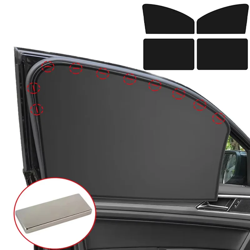 Cortinas de Proteção Solar para Carro, Sombras Universais para Janelas Laterais, Protetores Solares Magnéticos Dobráveis para Carro, Acessórios Automotivos Dianteiros e Traseiros