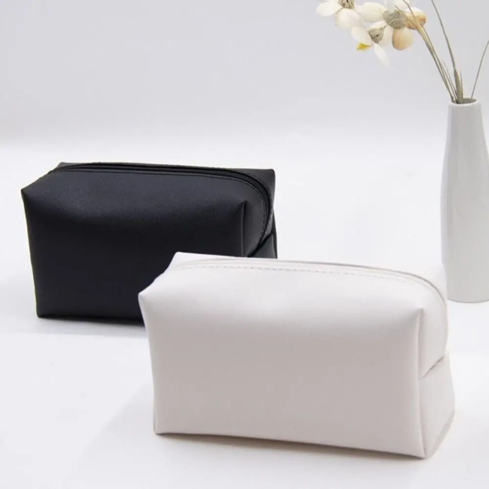 New PU Leather Makeup Bag Waterproof Large Capacity Cosmetic Bag Zipper Closure Toiletry Storage Pouch for Women & Men